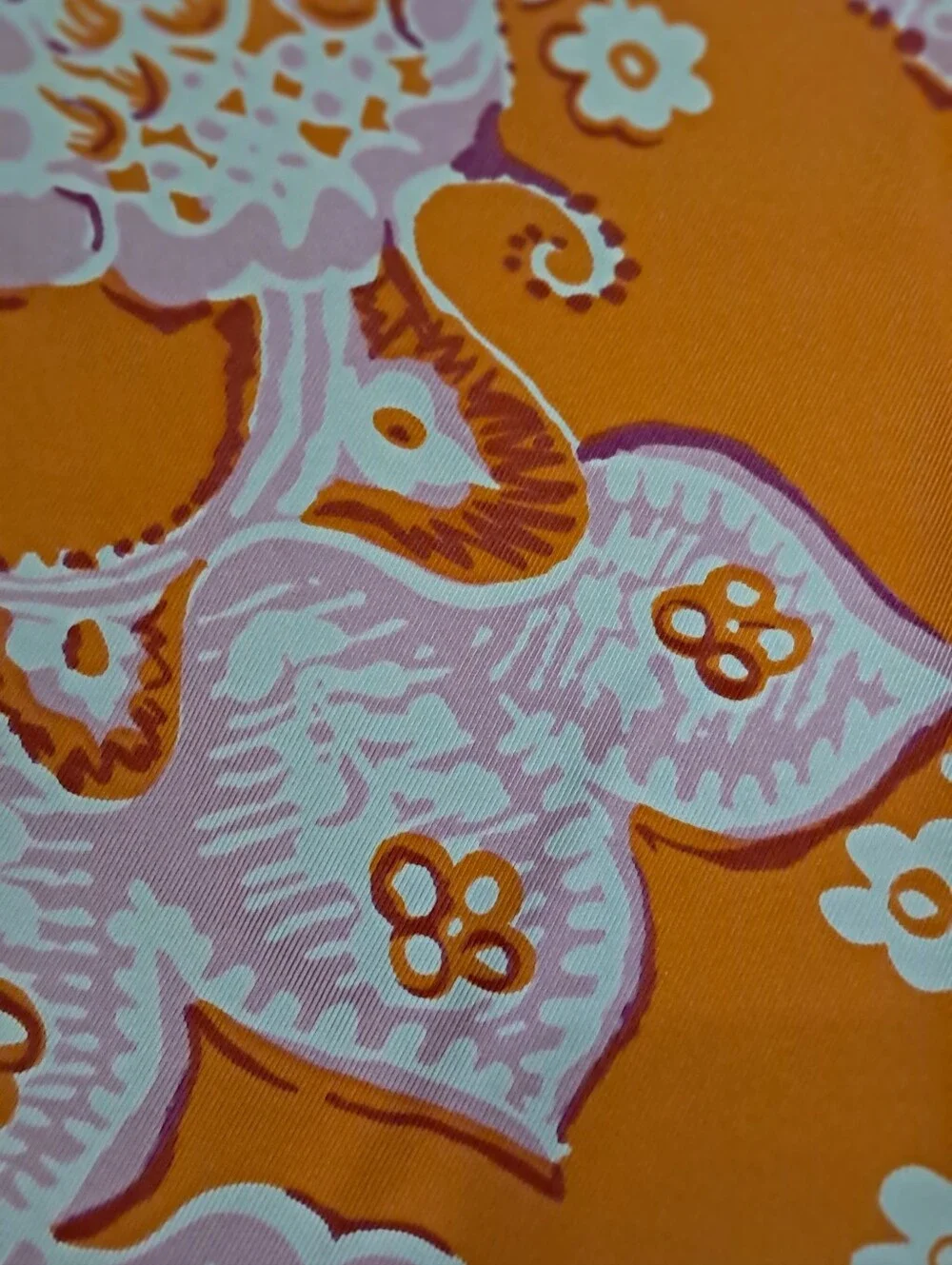 Ann Taylor 100% Silk Sz. 6 Orange and Pink Skirt - Picture 12 of 14